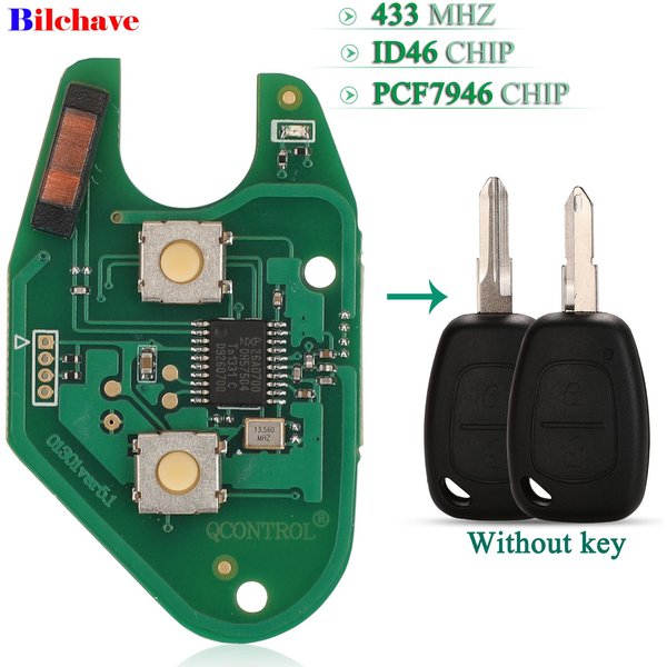 Jingyuqin pour Renault Traffic Master Vivaro Movano Kangoo, carte de circuit de clé à distance 433Mhz ASK ID46 PCF7946, porte-clés 2 boutons