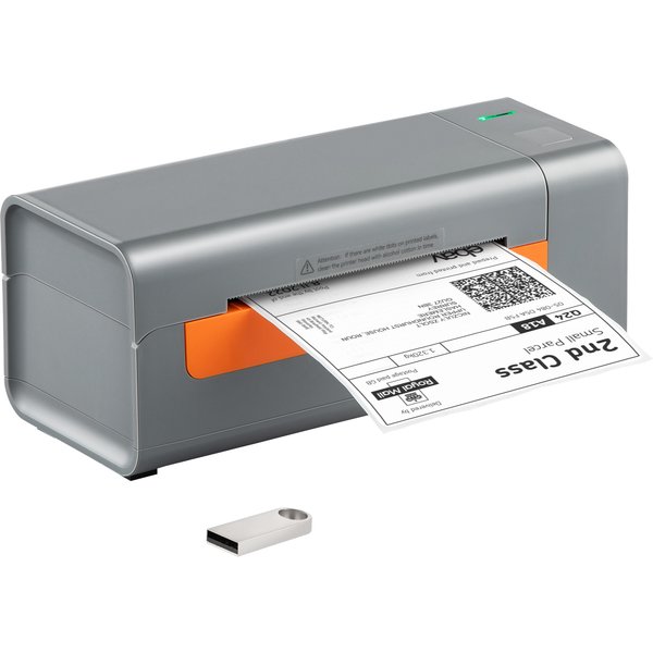 SucceBuy Thermo-Etikettendrucker 4X6 Versandetikettendrucker mit automatischer Etikettenerkennung, kompatibel mit Unterstützung für Windows/Mac/Linux
