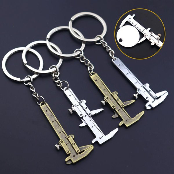 Mini pied à coulisse porte-clés en alliage véritable pied à coulisse porte-clés règles portables étriers porte-clés petits outils de jaugeage de mesure 0-40mm