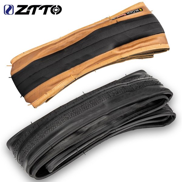 Vélo de route 700x25 pneus pneus de vélo pliable durable haute performance, résistance à la perforation 60TPI convient 700C roues noir/jaune
