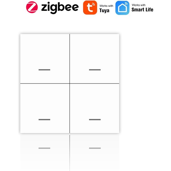 Zigbee 3.0 Wireless Smart Scene Switch Push Button 4 Gang 12 Modi Home Automation Scenario Controller Funktioniert mit Tuya-Geräten