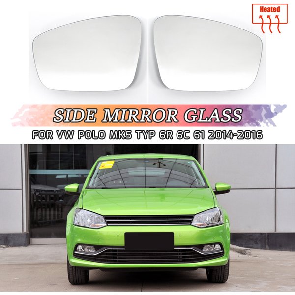 Rétroviseur Latéral Droit en Verre pour Voiture, Pièce Extérieure Durable, Grand Angle, pour les Magasins de Voiture VW Polo V 6R 6C 2009-2017