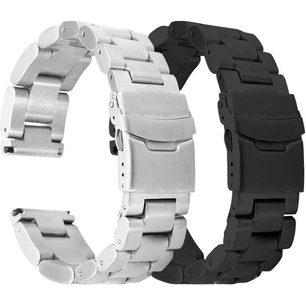 22mm 24mm 26mm Watch Band Solid Stainless Steel Thicken Straps Safety Folding Buckle Wristband High Quality Belt Accessories