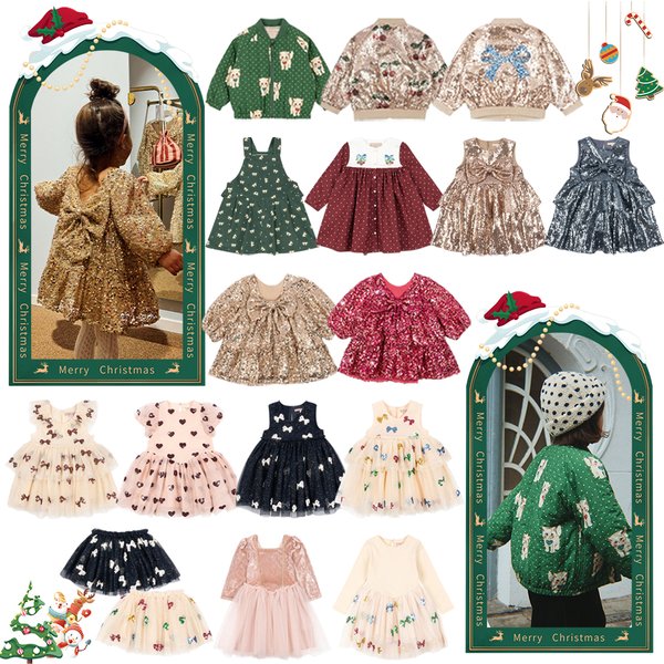 2025 KS Weihnachten Mädchen Pailletten Glänzende Hübsche Kleid Kind Prinzessin Kleider Mädchen Nette Jacke Kinder Karneval Party Vestidos Geschenke