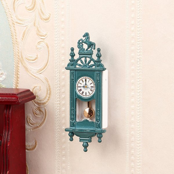 Accessoires de scène de maison de poupée, Mini horloge romaine rétro, décoration de salon, pendentif, 1 pièce
