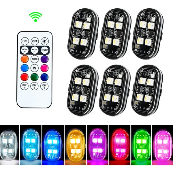Kabellose Warnleuchten für Flugzeuge und Helikopter RGB LED-Stroboskoplichter Motorradbeleuchtung LED-Blitzlicht mit USB-Aufladung
