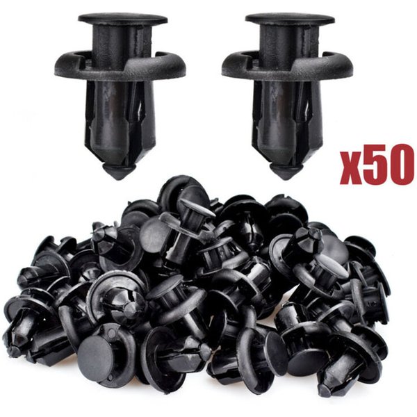 50 Pcs Car Bumper Retainer Clips Nylon Rivet Fastener Bumper Clip Retainer Screw Fender For Honda Door Trim Panel Retainer