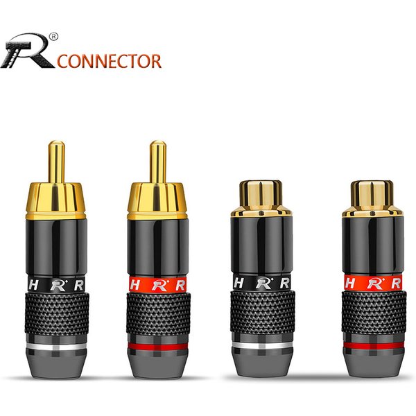 Connecteur RCA plaqué or, prise mâle/adaptateur Jack femelle pour câble jusqu'à 6mm, connecteurs de fil Audio vidéo, 10 pièces/5 paires