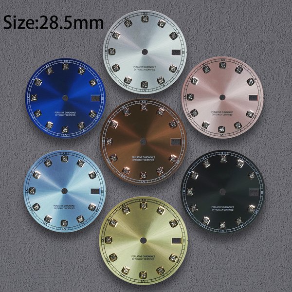 Nh35 Zifferblatt S Logo 28,5 mm Diamant Zifferblatt Kein Leuchtend Geeignet für NH35 NH36 Uhrwerke Uhr Zubehör Reparatur Werkzeug
