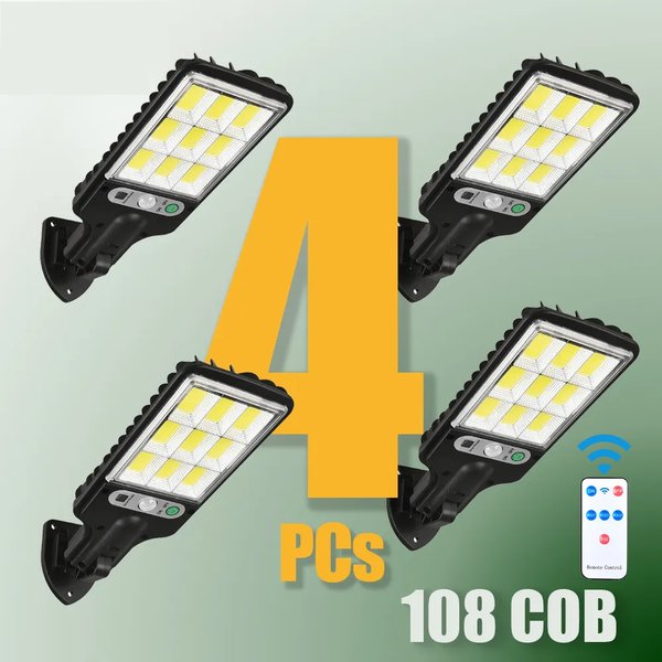 1 ~ 4 stücke Solar Lichter Im Freien Mit 3 Modus Wasserdicht Motion Sensor Sicherheit Beleuchtung LED Wall Street Lampe für garten 108/117COB