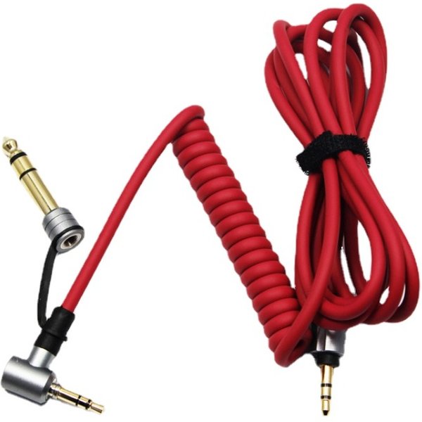 Câble audio Pro de 3,5 mm à 3,5 mm, câble détox, câble audio à ressort télescopique AUX avec connecteur de 6,5 mm