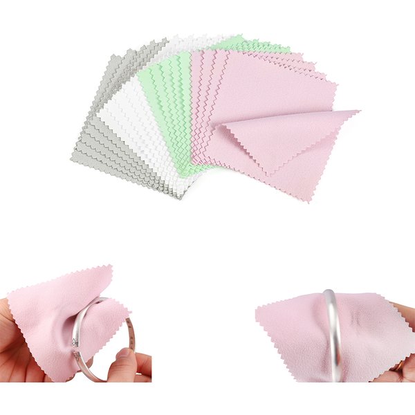 50pcs Polish Polishing Cloth Silver Color Cleaning Polishing Cloth Soft Clean Wipe Wiping Cloth For Silver Gold Jewelry Tool