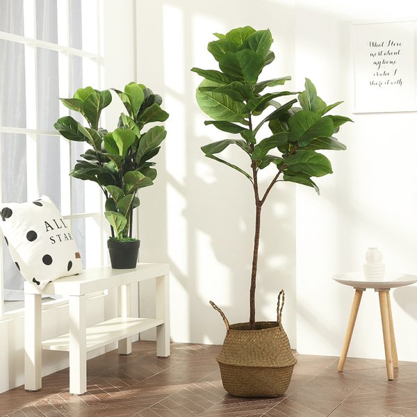 122cm Tropical Tree Large Artificial Ficus Plants Branches Plastic Fake Leafs Green Banyan Tree For Home Garden Room Shop Decor