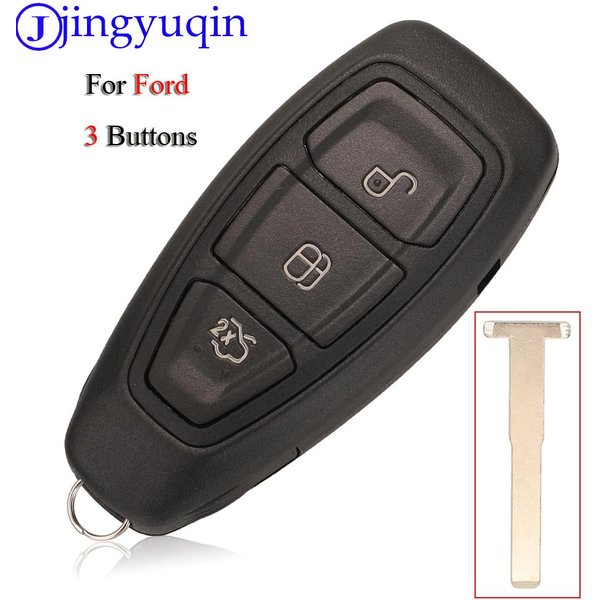 Jingyuqin 3 Button Car Key Shell With Insert Blade Replacement Smart Key For Ford Mondeo Fiesta Focus Titanium C-Max Kuga Refit