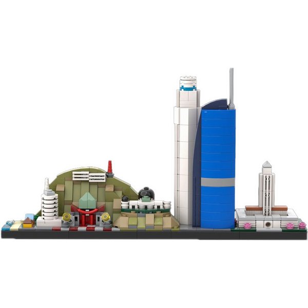 2026 kreative Ideen Stadt Los Angeles Skyline Gebäude Wahrzeichen Modell Berühmte Straße Architektur Ansicht Bausteine Spielzeug Geschenke