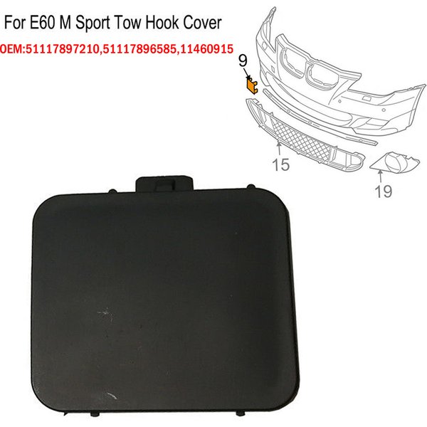 Vordere Stoßstange Abschlepphaken Abdeckkappe Für BMW Für E60 M Sport Trim Schwarz Kunststoff Abschlepphaken Auge Abdeckkappe 51117897210 / 51117896585