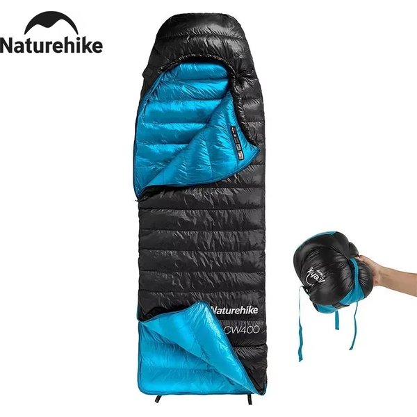 Naturehike Camp Schlafsack CW400 mit Entendaunenfüllung für Outdoor-Camping, Reisen und Wandern, verdickt, wasserdicht und warm im Winter