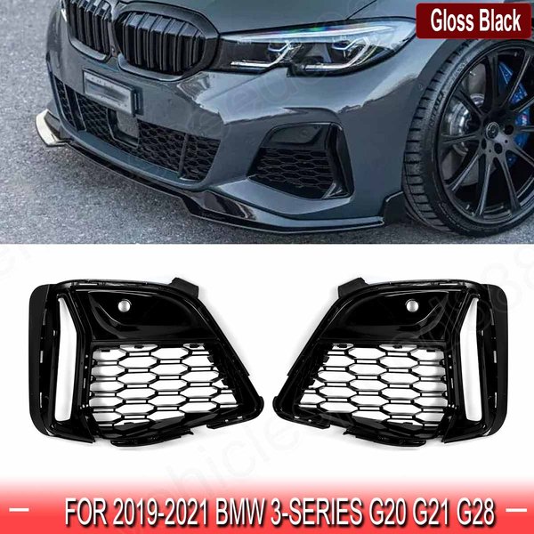 Couvercle de calandre de phare antibrouillard avant avec trou pour BMW série 3 G20 G21 G28 330i 330e 2019 2020 2021 2022, cadre de phare antibrouillard