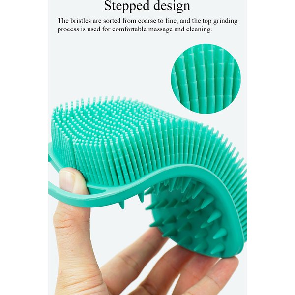 Exfoliating Shower Massage Scraper Bathroom Non-slip Bath Mat Back Massage Brush Silicone Foot Wash Body Cleaning Bathing Tool