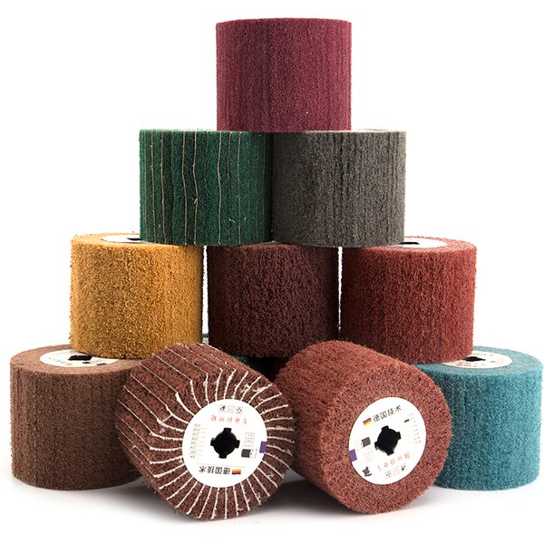 SIFANG – roue à lamelles abrasives en Nylon Non tissé, brosse pour tréfilage, polissage, polissage, roue à tambour pour acier inoxydable