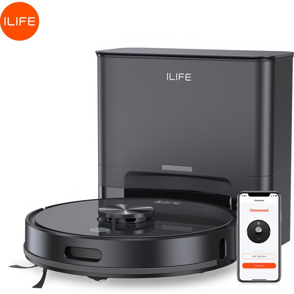 ILIFE T20s Ultra Robot Vacuum Cleaner with Self-Emptying Station, 10000Pa Suction, 4600mAh Battery, 300 Min Max Runtime