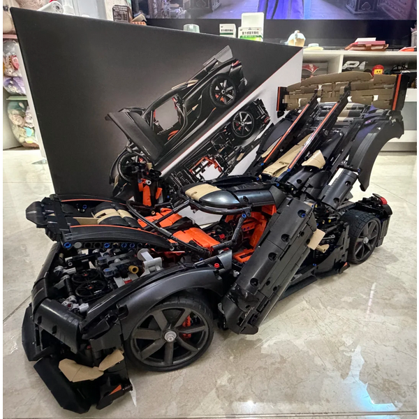 4104-teiliger High-Tech Großer Flügel Mechanischer Rennwagen Koeni Spear Megacar Supercar Baustein-Modell Geburtstags- und Weihnachtsgeschenke
