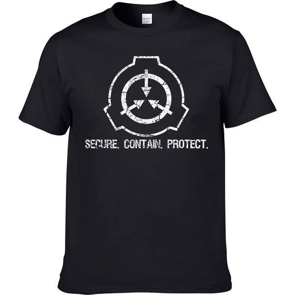 SCP Badge Printed T-shirt 2023 Summer 0 Neck Short Sleeve Top Casual Hip Hop Harajuku Style Top Men's and Women's Clothing F110