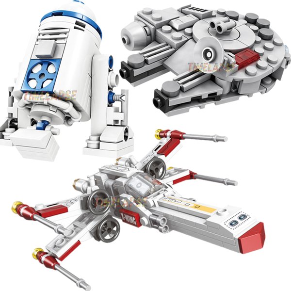 NEUE Star Kämpfer Flugzeug Flugzeug Flügel Raumschiff Luftschiff Mini R2 Roboter Film Klassische Modell Bausteine Sets Ziegel Spielzeug Stadt