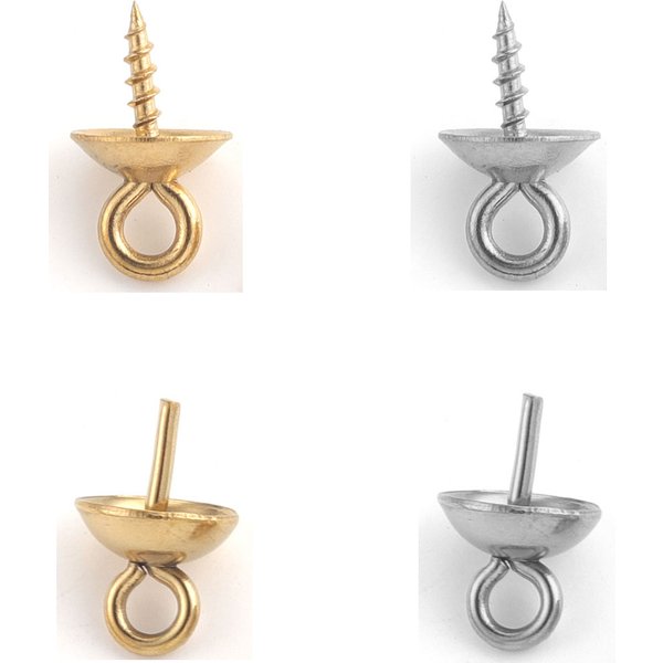 Chevilles de caution à vis en acier inoxydable, 20 pièces, perles semi-percées, connecteurs de breloques pour la fabrication de bijoux