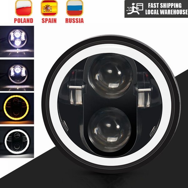 Projecteur de phare de moto LED de 5,75 pouces, lentille de projecteur Faro Moto pour phare LED rond de 5 3/4 pouces pour moto