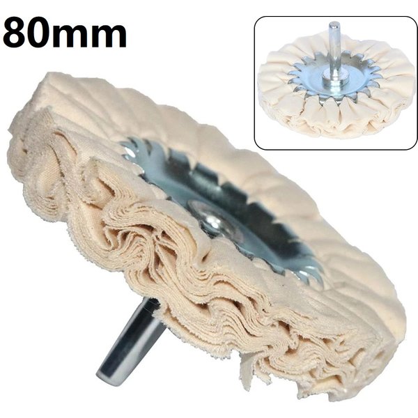 Roue de polissage en coton pour voies respiratoires, 80mm, 3 pouces, 1 pièce, roue de polissage à biais ouvert pour le polissage des roues Aread Mag encastrées