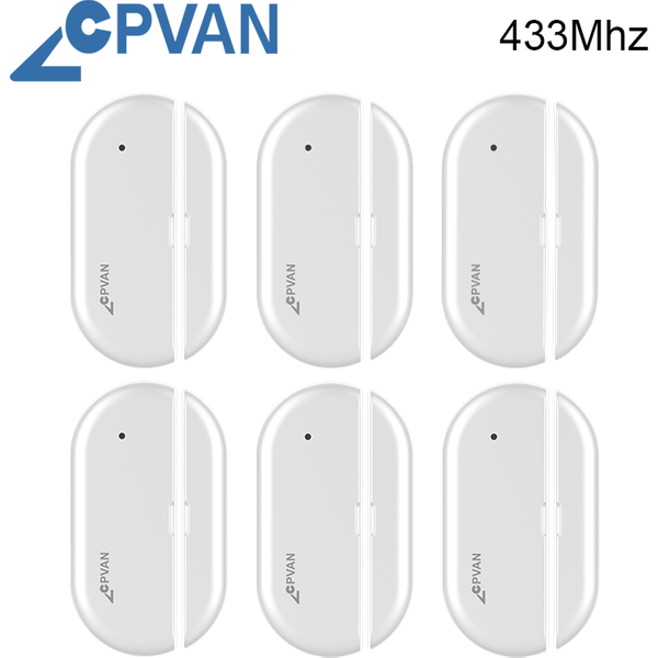 CPVAN 433 MHz Tür- und Fenstersensor, Tür-Offen-/Geschlossen-Detektoren, Hausalarm, kompatibel mit dem Hausalarmsystem