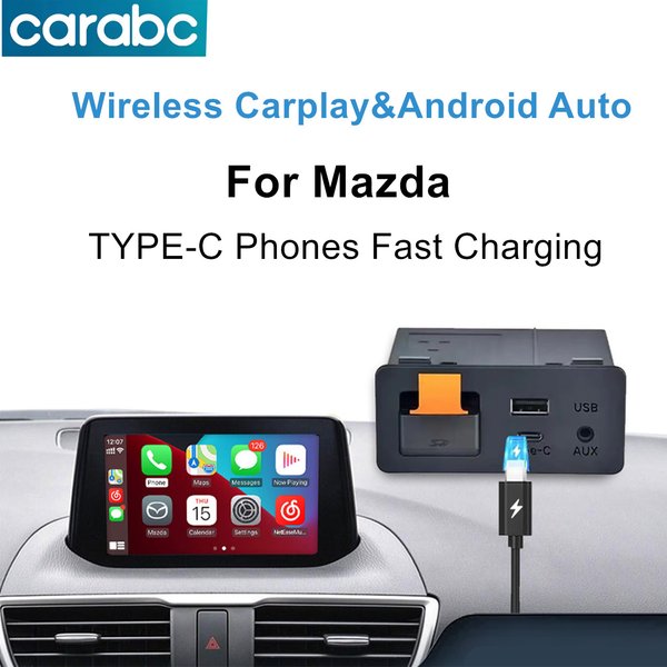 Adaptateur CarPlay Android Auto sans fil TYPE-C, Hub USB OEM pour rénovation Mazda 2 3 6 CX3 CX5 CX8 CX9 MX5 Demio Miata TK78669U0C, Kit