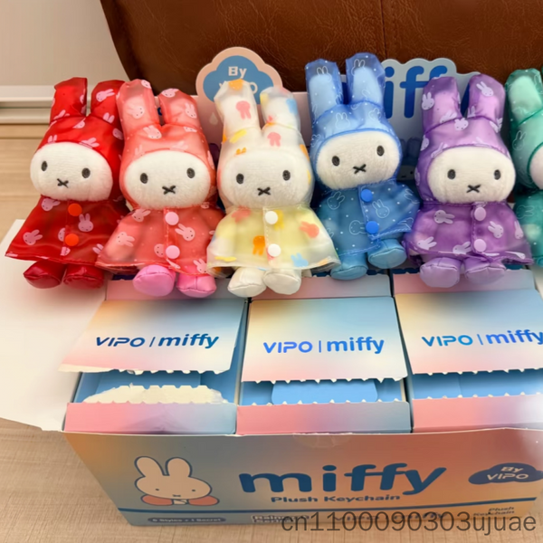 En stock : Série Miffy Raincoat, Pendentif mignon, Boîte mystère, Porte-clés, Figurine décorative, Cadeau tendance, Lapin Kawaii, Jouet de collection, Breloque de sac