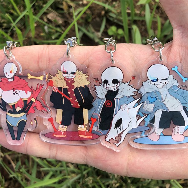 Anime Cosplay Zubehör Undertale Sans Flowey Papyrus Asriel Schlüsselbund Spiel Schlüssel Kette Anhänger Cartoon Abzeichen Weihnachten Geschenke