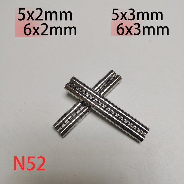 N52 D6x2 D6x3 D5x3 D5x2 D5x4 D6x4 Runde Superstark Neodym-Magnete für E-Scooter, E-Bikes, Mini-Motoren, Kühlschränke, DIY-Projekte