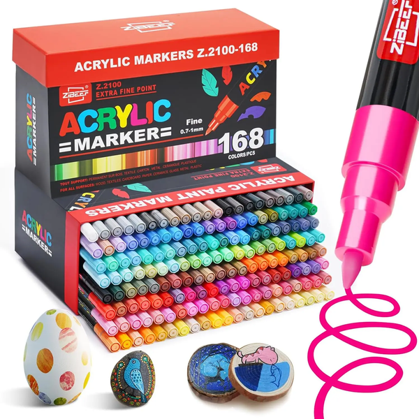 36-240 Colors Acrylic Paint Markers, Acrylic Paint Pen, Waterproof & High Saturation Ideal for Wood, Metal, Plastic, Canvas, Fabric, Glass, Ceramic, Rock Painting DIY Art Supplies