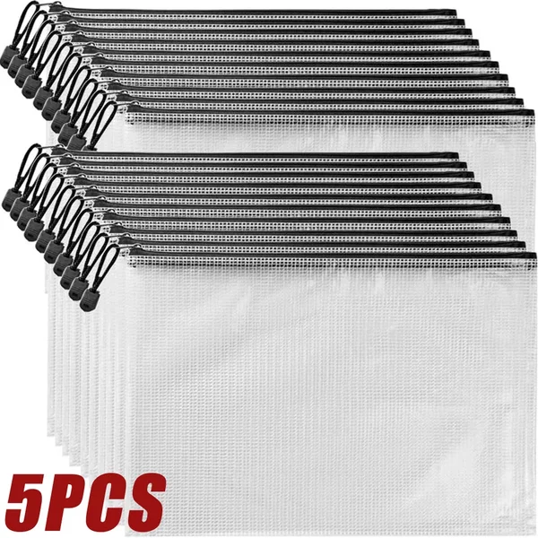 3/5PCS Schreibwaren Lagerung Tasche Ordner Datei Mesh Mäppchen A3 A4 A5 A6 Dokument Tasche Zip Datei ordner Schule Büro Liefert