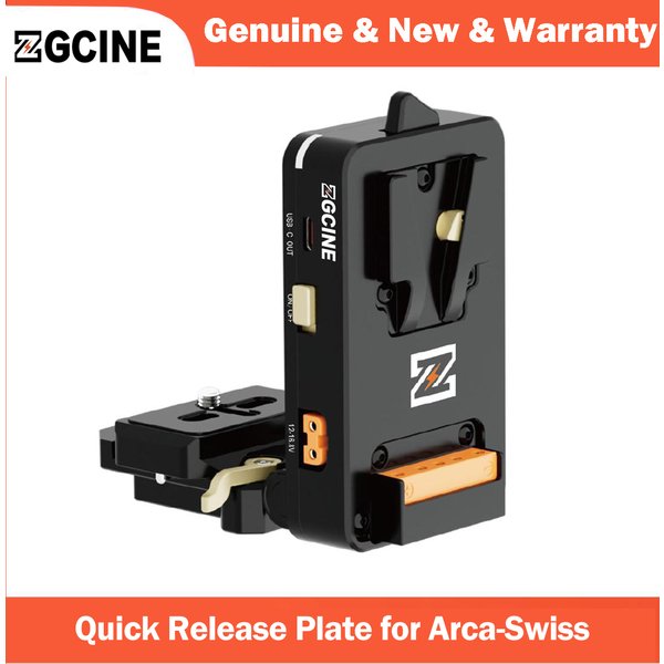 ZGCINE VM-VP4 Dual Quick Release V-Mount Battery Plate for Arca-Swiss, L-Shape for Sony Canon Nikon DSLR Camera, Tripod