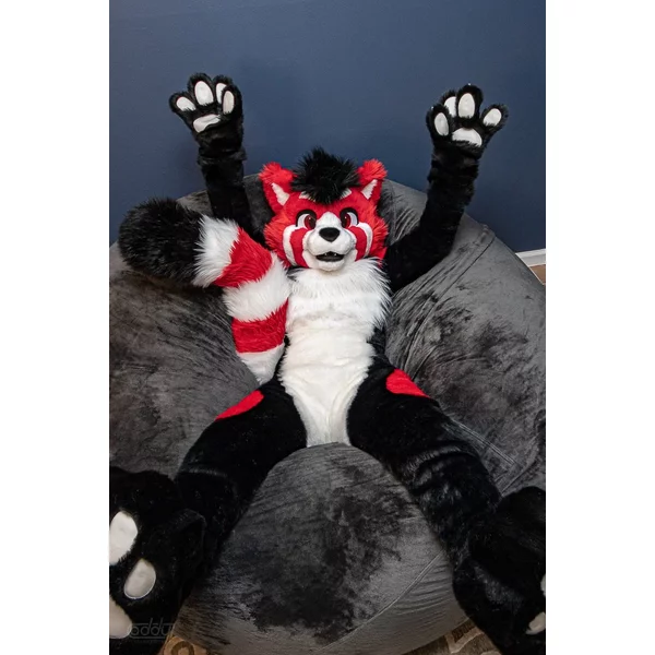 Costume de mascotte de renard husky blanc noir rouge, costume de fourrure de loup, costumes de fourrure pour adultes, Halloween, Noël, déguisements d'animaux