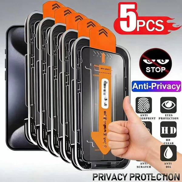 1 à 5 pièces : film de protection d’écran pour Samsung S26, S26 Ultra, S25, S24 Ultra, S22, S23, avec fonction de déverrouillage par empreinte digitale et protection de la vie privée + verre trempé.