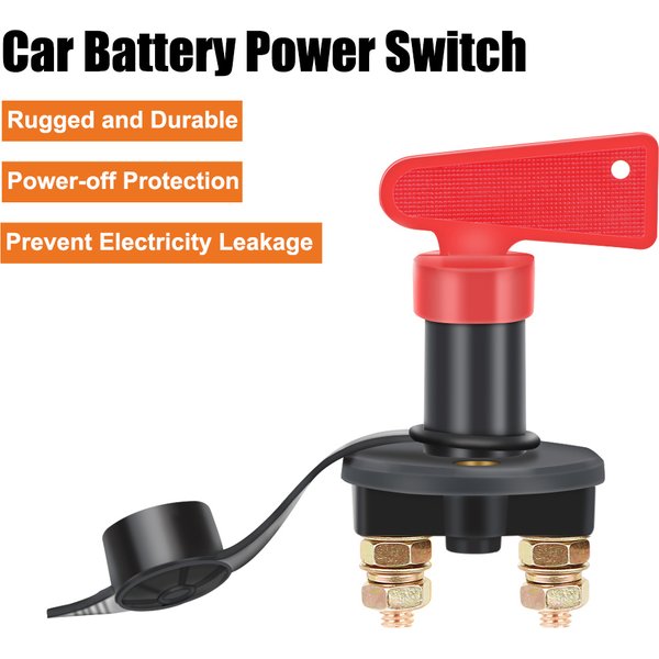 Power Isolator 1, abnehmbare Schlüssel, Auto-Batterie-Trennschalter, abgeschnittener Kill-Schalter für LKW, Boot, Marine, ATV, Autozubehör