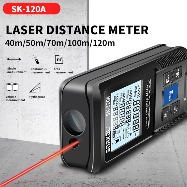 SNAKOL Laserowy Dalmierz - Cyfrowy Miernik Odległości 40m/50m/70m/100m/120m