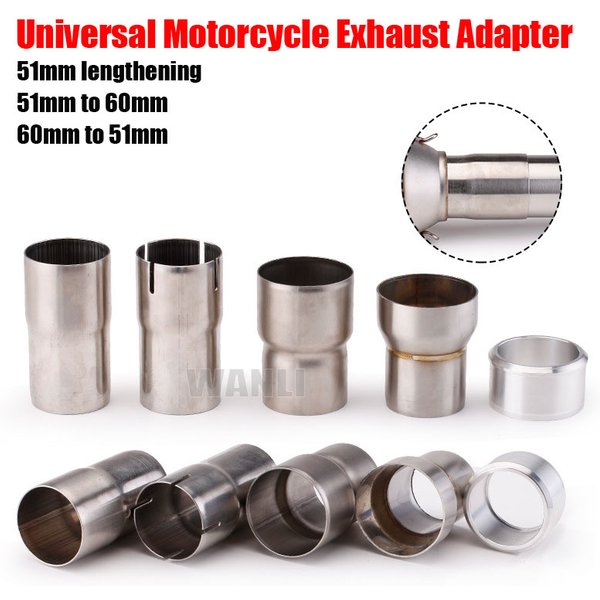 Adaptateur universel de silencieux d'échappement de moto, tuyau d'allongement de 51mm à 60mm 60mm à 51mm 51mm