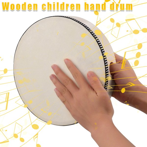 Tambour à main en bois pour enfants, pratique à transporter en toute sécurité, jeu de musique à Percussion, outil de jouet pour les tout-petits, créer un cadeau d'enfance heureux