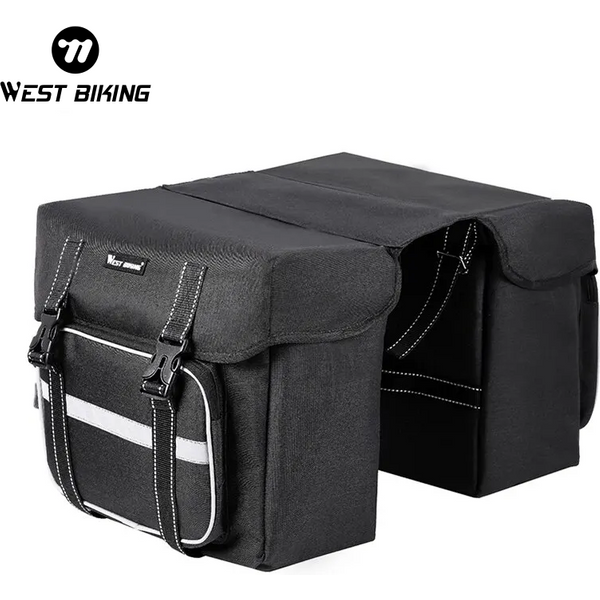 WEST VÉLO Vélo Siège Arrière Sac 25L Grande Capacité En Plein Air Porte Bagages Sacs Vélo VTT Route Tronc Double Pannier Sac