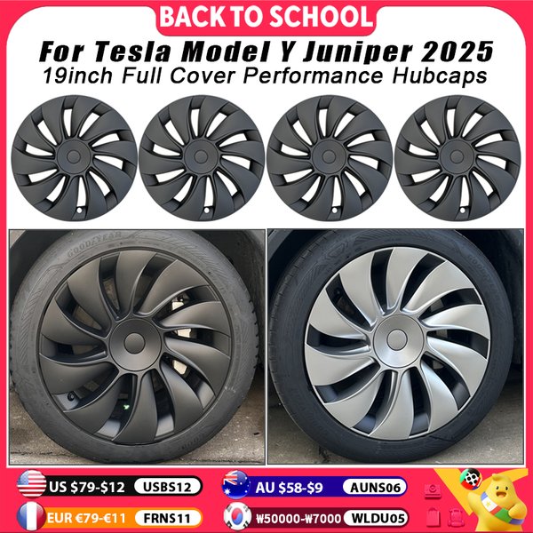 4PCS Radkappe Auto für Tesla Modell Y Juniper 2025 19 Zoll Rad Kappe Ersatz Automobil Vollrand Abdeckung Zubehör rad Abdeckung