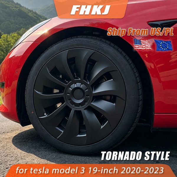 19 Zoll Radkappen für Tesla Model 3, 4 Stück, Performance-Ersatzkappen, Felgenabdeckungen, Radzierblenden, Komplettes Zubehör, 2020 2022 2023