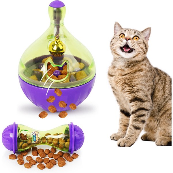 Pet Cat Fun Bowl Feeding Toys Dog Tumbler Feeder Puppy Kitten Shaking Leakage Food Ball Container Exercise Training Toys