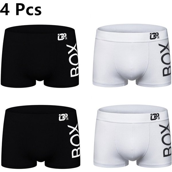 4Pcs Man Underpants Boxershorts Cotton Male Breathable Underwear Men's Panties Soft Boxer Underpants
